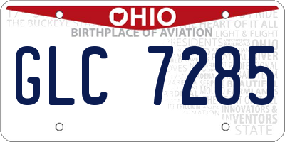 OH license plate GLC7285