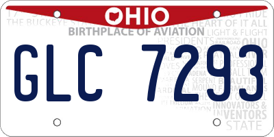 OH license plate GLC7293