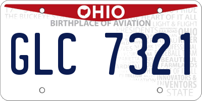 OH license plate GLC7321