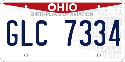 OH license plate GLC7334