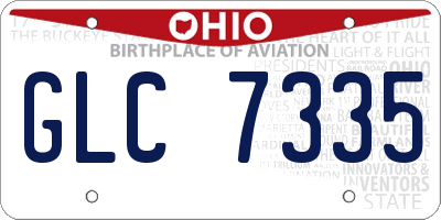 OH license plate GLC7335