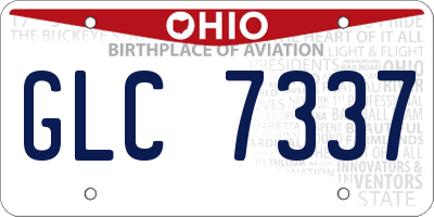 OH license plate GLC7337