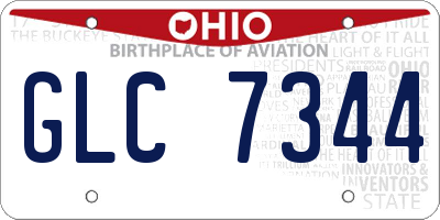 OH license plate GLC7344