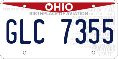 OH license plate GLC7355