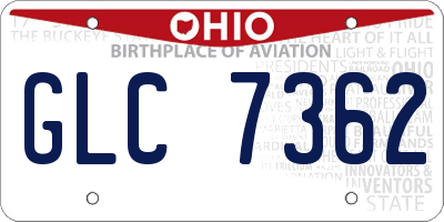 OH license plate GLC7362