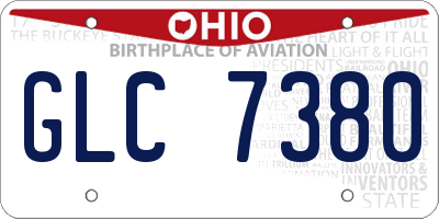 OH license plate GLC7380