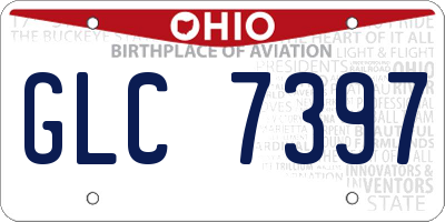 OH license plate GLC7397