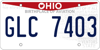 OH license plate GLC7403