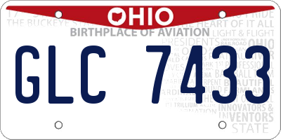 OH license plate GLC7433