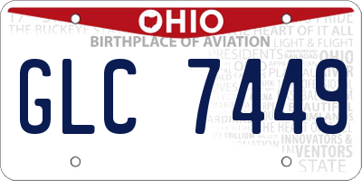 OH license plate GLC7449