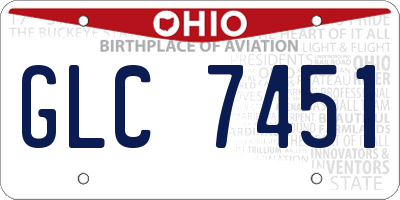 OH license plate GLC7451