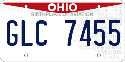 OH license plate GLC7455