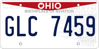 OH license plate GLC7459