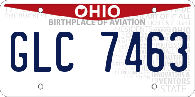 OH license plate GLC7463