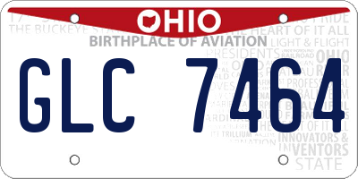 OH license plate GLC7464