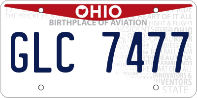 OH license plate GLC7477