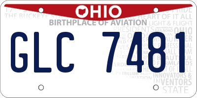 OH license plate GLC7481