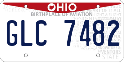 OH license plate GLC7482