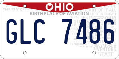 OH license plate GLC7486