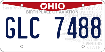 OH license plate GLC7488
