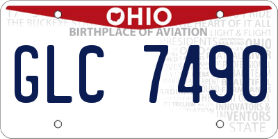 OH license plate GLC7490