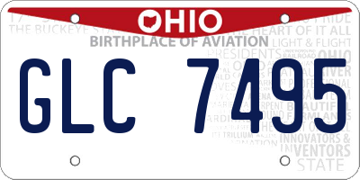 OH license plate GLC7495