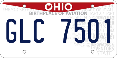 OH license plate GLC7501