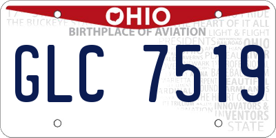 OH license plate GLC7519