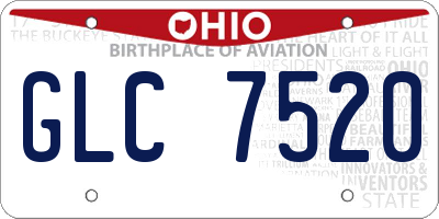 OH license plate GLC7520