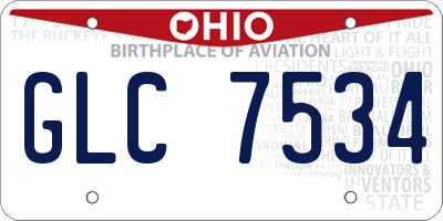 OH license plate GLC7534