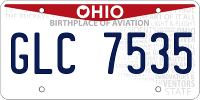 OH license plate GLC7535