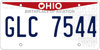 OH license plate GLC7544