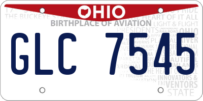 OH license plate GLC7545