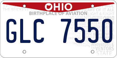 OH license plate GLC7550