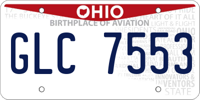 OH license plate GLC7553