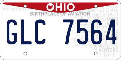 OH license plate GLC7564