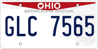 OH license plate GLC7565