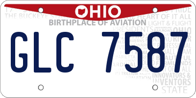 OH license plate GLC7587