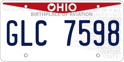 OH license plate GLC7598