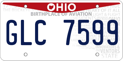 OH license plate GLC7599