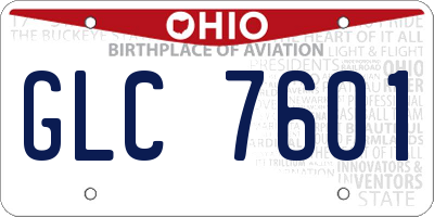 OH license plate GLC7601