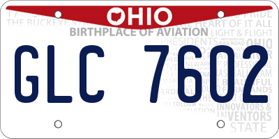 OH license plate GLC7602