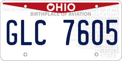 OH license plate GLC7605