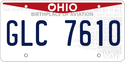 OH license plate GLC7610