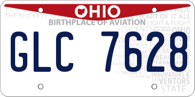 OH license plate GLC7628