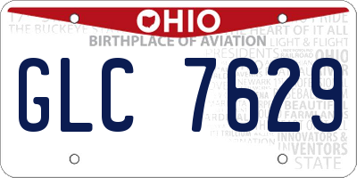 OH license plate GLC7629
