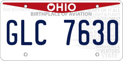 OH license plate GLC7630