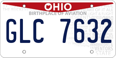 OH license plate GLC7632
