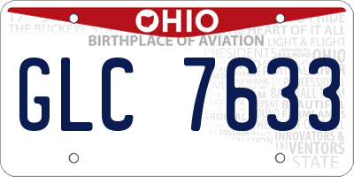 OH license plate GLC7633