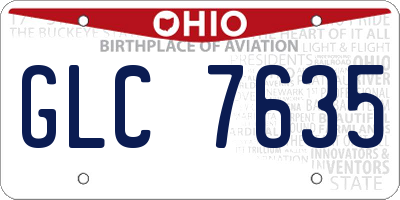 OH license plate GLC7635